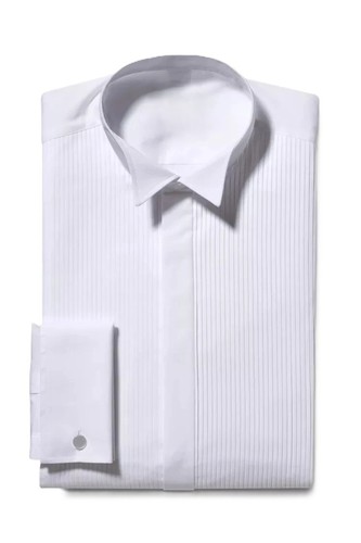 Mens white pleated front wing - pleated,