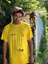 Colours Collective Skateboards Will Barras Yellow Bamboo Large Skate Tshirt Tee