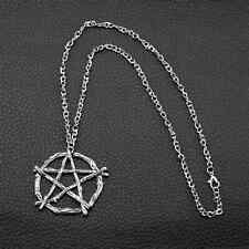 Gothic Pentagram Branch Necklace Symbol Occult Wiccan Pentangle Pendant Necklace