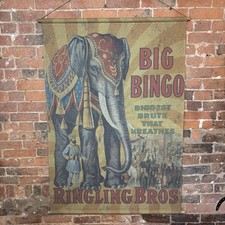 Vintage Style Circus Wall Hanging - Large Rustic Wall Feature - Canvas Art