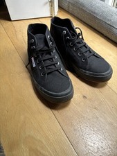 Superga 2754 COTU Mid Top Trainers - black - UK 10.5 EU 44.5 - worn once 