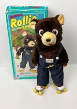 Musical Rollie The Rolling Skating Bear Vintage 1980s Toy In Box