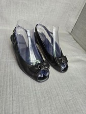 Smart Black Leather Slingback