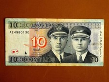 LITHUANIA 2007, 10 Litu Collectible Banknote. Fine