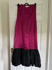 Ladies Long Black Pink Cocktail Dress Size 10 