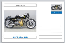 Motorcycles - AJS 7R 350cc 1948 Souvenir Postcard mint