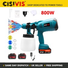 1000ML 800W Electric Paint Sprayer For Fence Wall Furniture with 2 Battery - UK