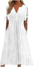 Ladies V Neck Long Dresses