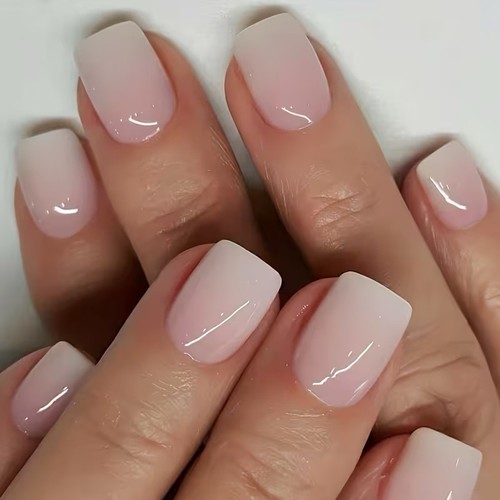 Pink white french gradient - white,