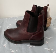 Fatface Blake Burgundy Red Ladies Leather Size 5 38 Chelsea Boots Fat Face £89