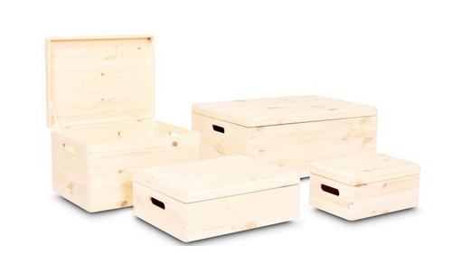 Wooden box storage natural - storage,