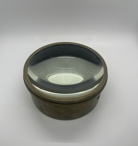 Vintage brass desk magnifying - brass,