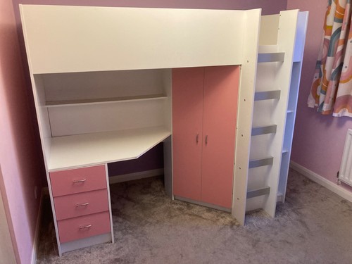 High sleeper bed - bed, desk
