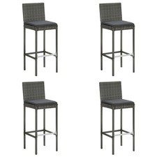 Grey Poly Rattan Bar Stools