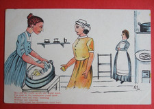 Old K.S. Comic LIMERICK KITCHEN MAID LAZY SAID SHE COULD SCRUB WASH WHAT BOSH