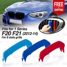 Fits BMW 1 Series F20 F21 2012-14 Kidney 8 Slats Grille M Sport 3 Colour Covers