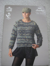Ladies king Cole knitting pattern for a sweater in chunky wool