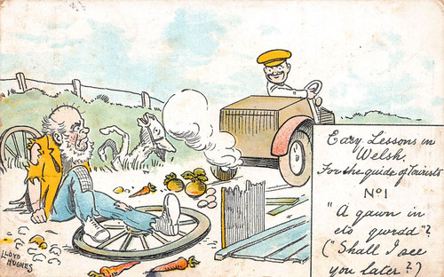 Postcard comic motoring - comic,