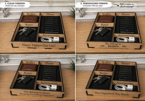 Personalised wooden valet - personalised, tray