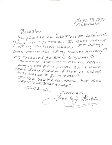 Frank lubin signed handwritten - lubin,