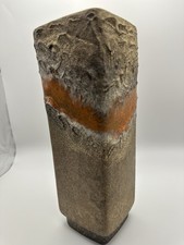 Vintage West German Fat Lava Vase Haldensleben DDR 8.75” Brown Orange