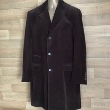 JAEGER Men's Corduroy Tan Brown Long Blazer Overcoat 100% Wool MEDIUM Jaeger