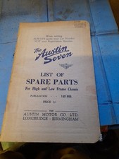 AUSTIN SEVEN LIST OF SPARE