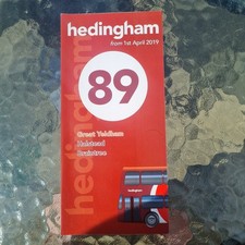 Hedingham Omnibuses Bus Service Timetable Great Yeldham 89 April 2019