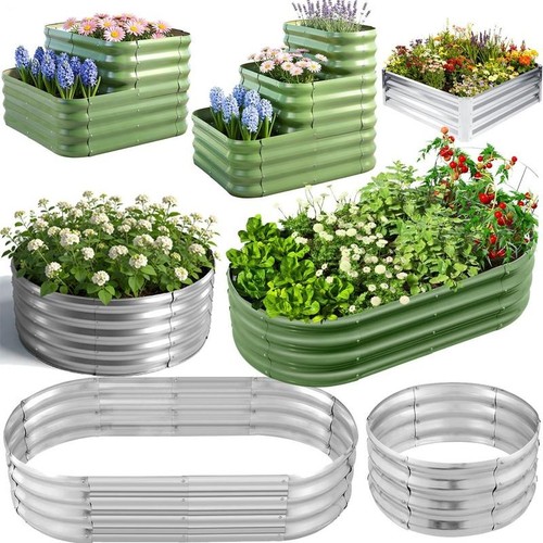 Galvanised steel raised - steel, garden