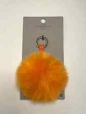ZARA Orange Pom Pom Bag Luggage Charm Keyring - Brand New