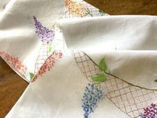 Vintage White Linen Tablecloth
