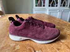 MENS SKECHERS SUEDE TRAINERS UK 8 LACE UP SHOES SNEAKERS BURGUNDY GO WALK 4