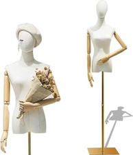 Female Mannequin Dress Form Torso Head Adjustable Arms Metal Stand