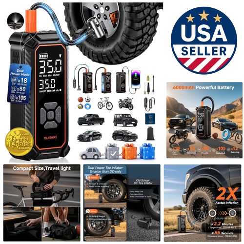 Portable 6000mah tire - portable, inflator