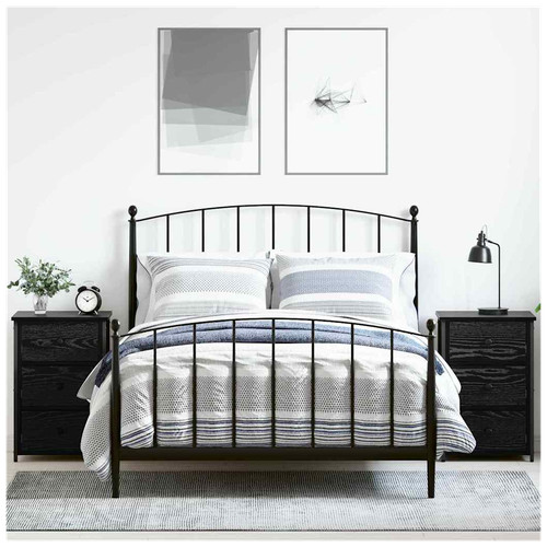 Bedside table black oak - black,