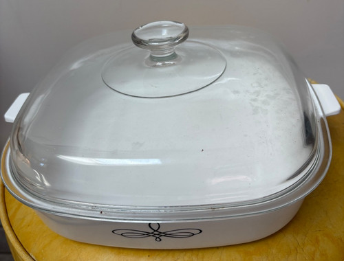 Corning ware black trefoil - corning,