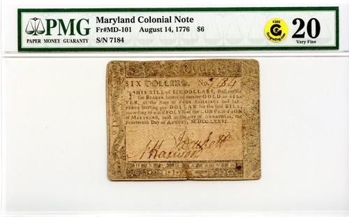 Maryland colonial note - maryland,