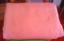 Vintage blanket  wool circa 1940 s picnic throw pink 64 x 93 inches