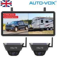 AUTO-VOX Solar5B Magnetic Wireless Reversing Camera 7.2" DVR Monitor &2X Cameras