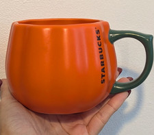 Starbucks 2021 Halloween Pumpkin Mug Cup Rare Collectable Orange Green Handle