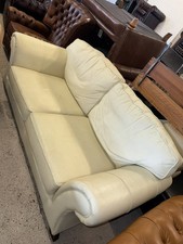 Cream Real Leather Two Seater