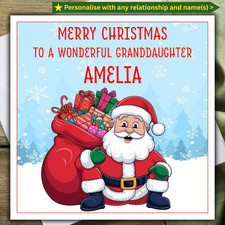 personalised SANTA CHRISTMAS CARD granddaughter grandson daughter son