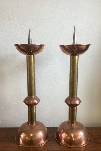 Pair antique brass and - pair,