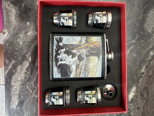Hunting hip flask gift set - hunting,