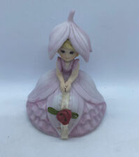 Vintage Bisque Flower Girl With Petal Hat & Dress Rose Bud Ribbon Sri Lanka