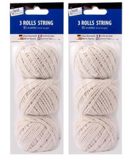 2 x 3 Cotton String Balls Grey Strings Twine Rope Household Home Office New