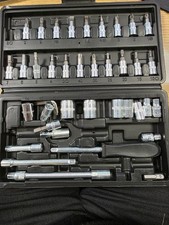 46PCS Metric Socket Set Ratchet Torx Wrench Kit 1/4" Drive Repair Tool with Case