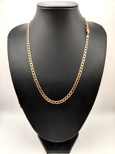 Solid 9ct yellow gold curb - **solid,