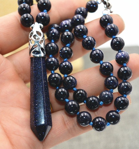 8mm blue sandstone gemstone - 8mm,