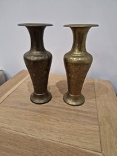 Vintage Pair Etched Brass